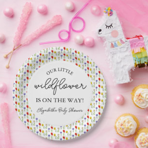 Plato De Papel Little Wildflower Baby Shower