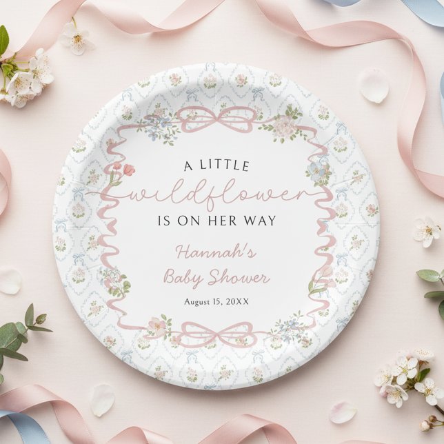 Plato De Papel Little Wildflower Baby Shower  (Subido por el creador)