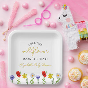 Plato De Papel Little Wildflower Baby Shower