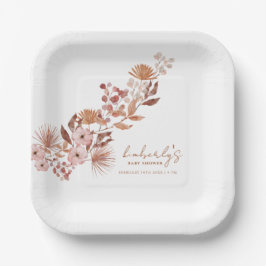 Plato De Papel Little Wildflower Boho | Baby Shower otoño