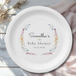Plato De Papel Little Wildflower Boho Dream - Baby Shower