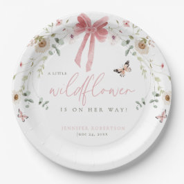 Plato De Papel Little Wildflower Butterfly Girl Baby Shower