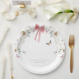 Plato De Papel Little Wildflower Butterfly Girl Baby Shower