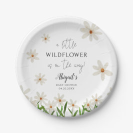 Plato De Papel Little Wildflower Daisy Chica Baby Shower