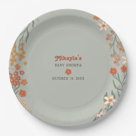 Plato De Papel Little Wildflower Fall Rustic Boho Baby Shower