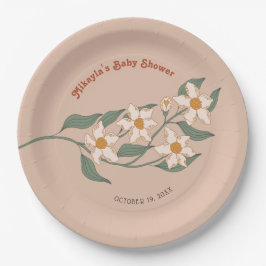 Plato De Papel Little Wildflower Fall Rustic Boho Baby Shower