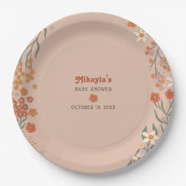 Plato De Papel Little Wildflower Fall Rustic Boho Baby Shower