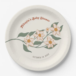 Plato De Papel Little Wildflower Fall Rustic Boho Baby Shower