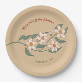 Plato De Papel Little Wildflower Fall Rustic Boho Baby Shower