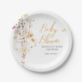 Plato De Papel Little Wildflower Flower Baby Shower