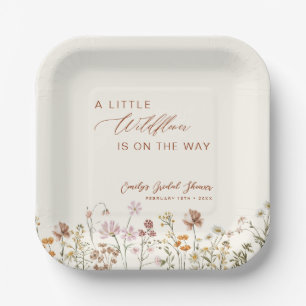 Plato De Papel Little Wildflower on the Way Baby Shower