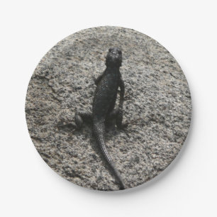 Plato De Papel Lizard negro