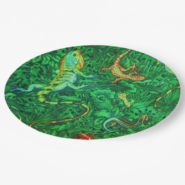 Plato De Papel Lizards Batik (Angular)