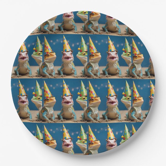 Plato De Papel Lizards fiesta (Anverso)
