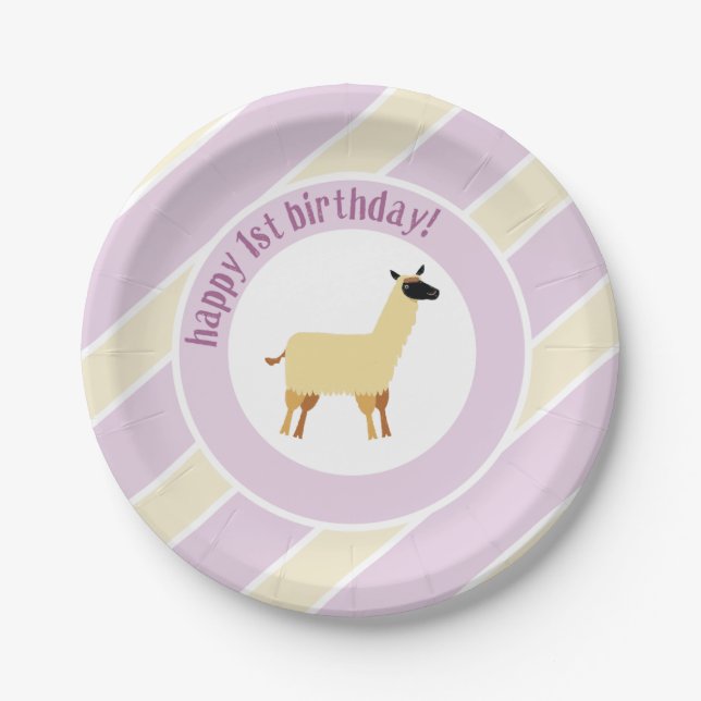 Plato De Papel llama (Anverso)