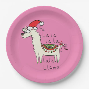 Plato De Papel Llama a cute graciosos Navidades niños de vacacio