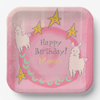 PLATO DE PAPEL 🦙 LLAMA BIRTHDAY