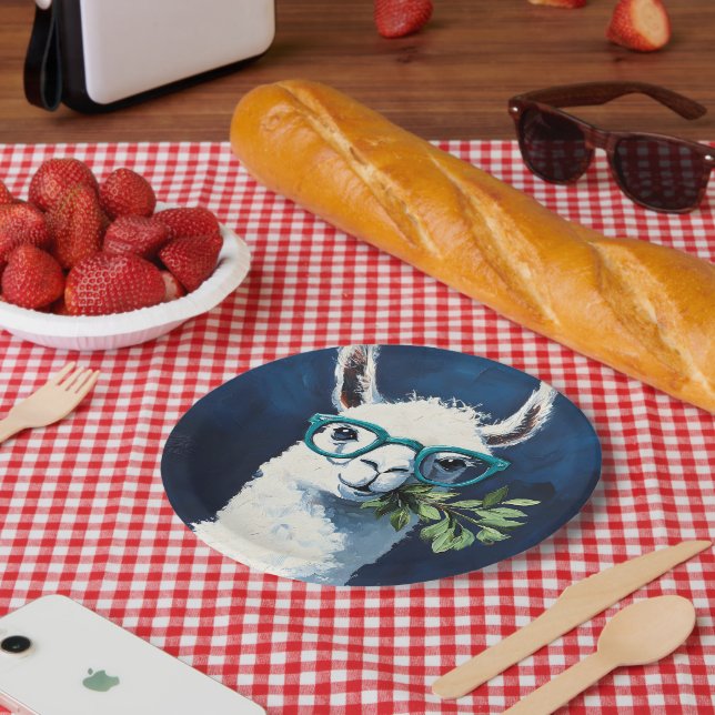 Plato De Papel Llama Chic Inteligente (Picnic)