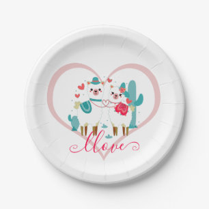 Plato De Papel Llama en amor