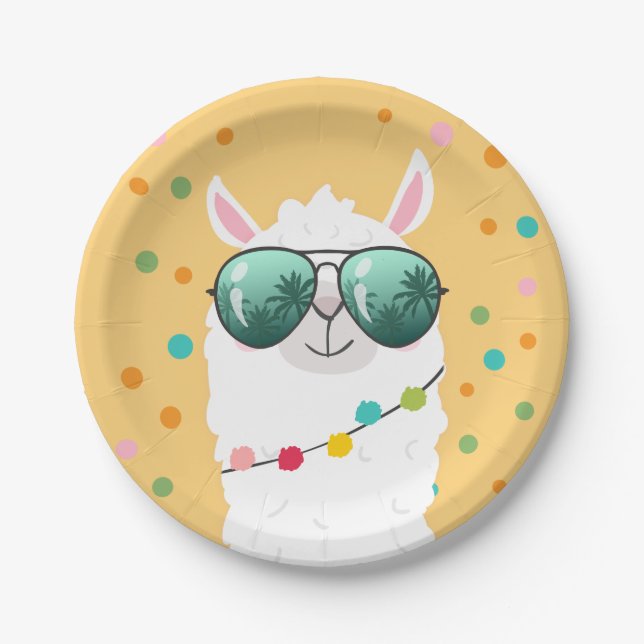 Plato De Papel Llama Rama Papel Fiesta mexicana Fiesta Alpaca (Anverso)