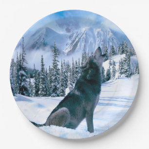 Plato De Papel Llamada de lobo