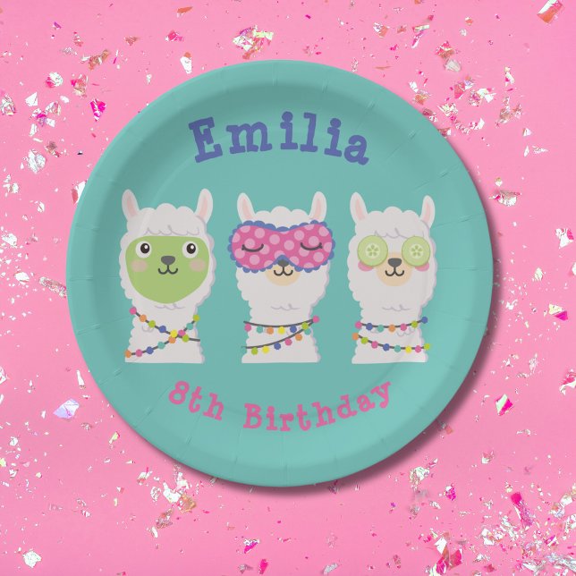 Plato De Papel Llamada de Spa fiesta, llama pajama (Subido por el creador)