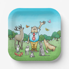 Plato De Papel Llamar a todos los animales Fiestas