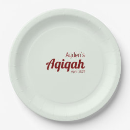 Plato De Papel Llanura de color sólido de huesos blancos, Baby Sh