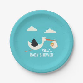 Plato De Papel Llegada de la cigüeña