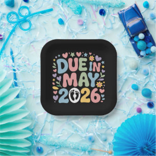 Plato De Papel Llegando mayo 2026 Fecha de parto en nuevo bebé ma