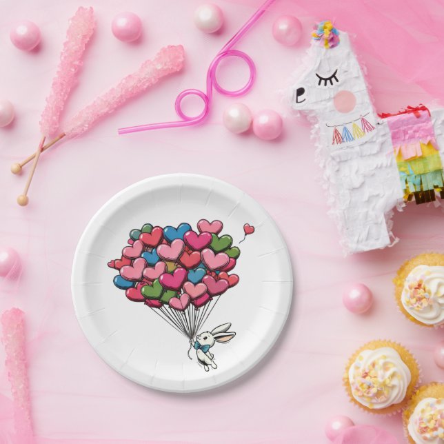 Plato De Papel Lleno de Amor (Fiesta)