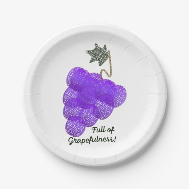 Plato De Papel Lleno de uvas de gozo (Anverso)