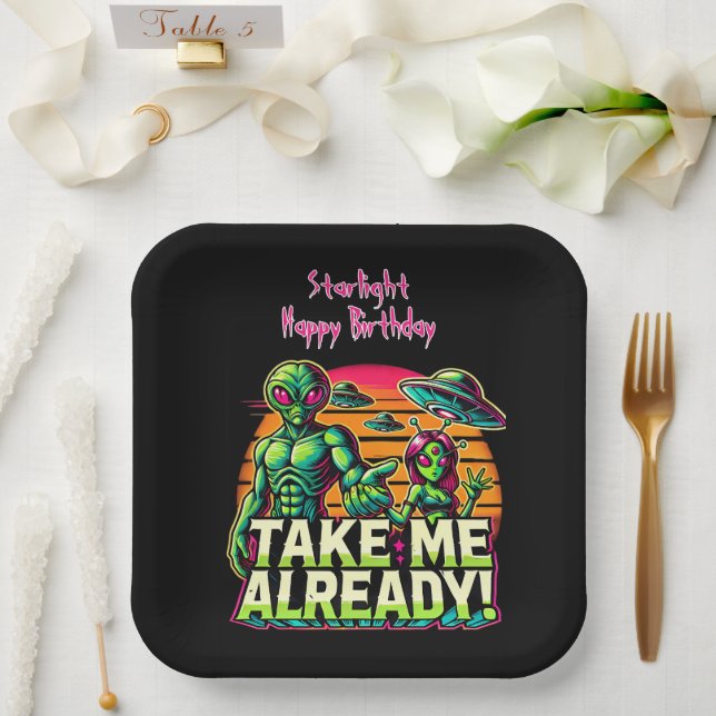Plato De Papel ¡Llévame a Aventuras Cósmicas! (Boda)