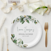 Lluvia de boda de Magnolia acuarela blanca