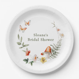 Plato De Papel Lluvia de Bodas de Champiñones del Bosque Encantad