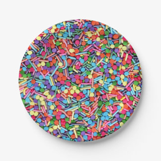 Plato De Papel Lluvia de colores Sprinkles Rainbow Jimmies