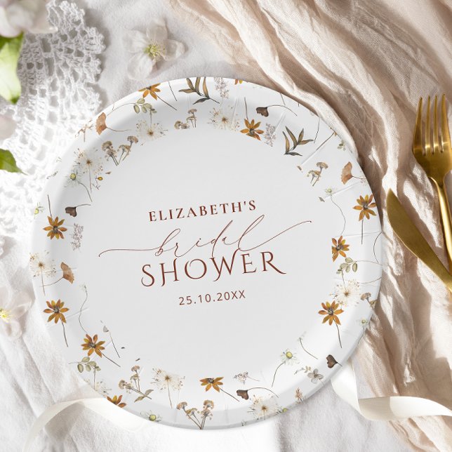 Plato De Papel Lluvia de Flores Silvestres Elegante Despedida de  (Subido por el creador)