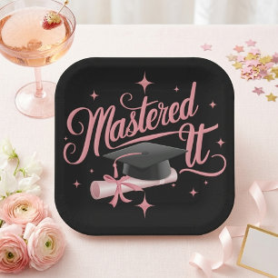 Plato De Papel Lo Dominó Escritura Rosa Cotización de Graduación 