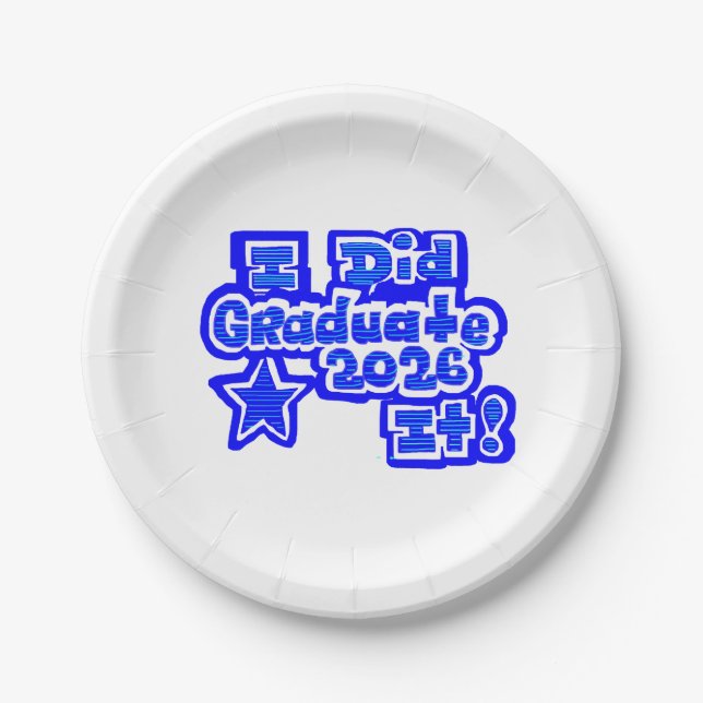 Plato De Papel ¡Lo hice!, Graduado 2026 (Anverso)
