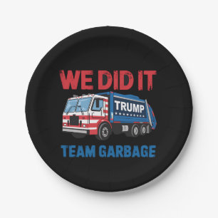 Plato De Papel Lo Hicimos Equipo Basura Trump Presidente 47 EE. U
