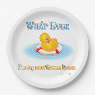 Plato De Papel Lo que sea que flote tu duckie de goma