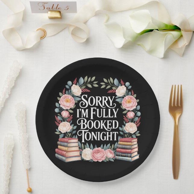 Plato De Papel Lo siento, estoy completamente reservado esta noch (Boda)