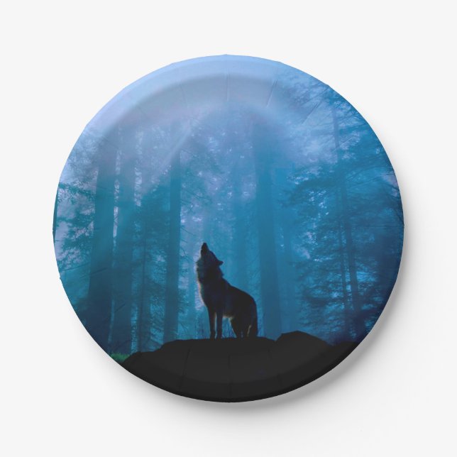 Plato De Papel Lobo enloquecido (Anverso)