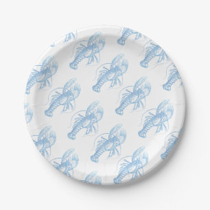 Plato De Papel Lobster azul
