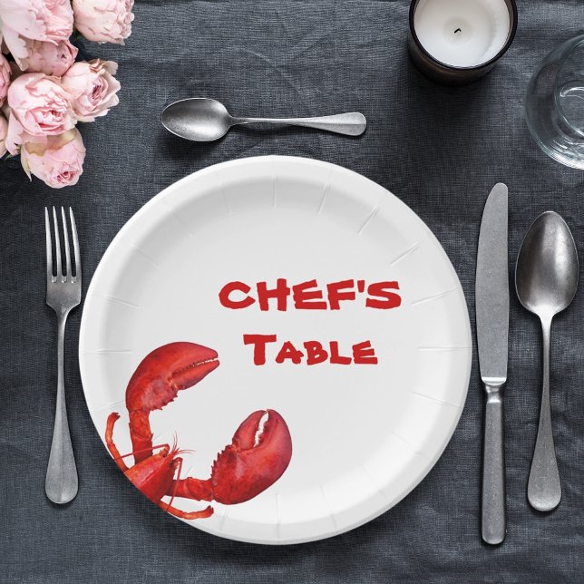 Plato De Papel Lobster grofish hervir fiesta blanco rojo (Subido por el creador)