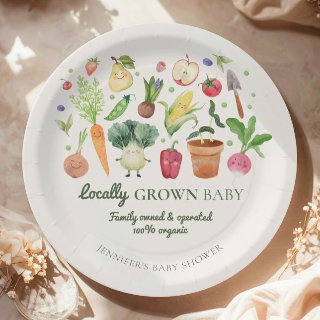 Plato De Papel Locally Grown Baby Farmers Market Couples Shower (Subido por el creador)