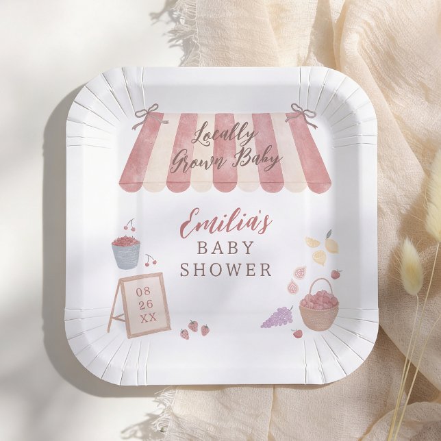 Plato De Papel Locally Grown Baby Gender Neutral Baby Shower (Subido por el creador)