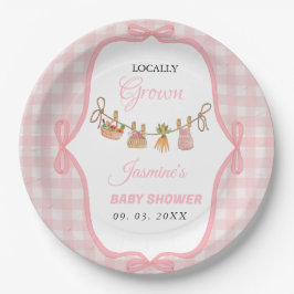 Plato De Papel Locally grown Pink girlbaby shower  Baby sprinkle 