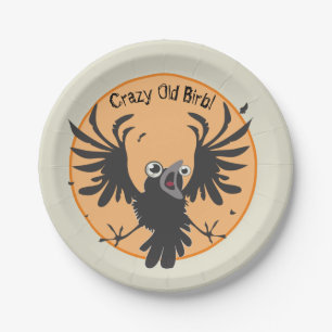 Plato De Papel Loco Birb Raven