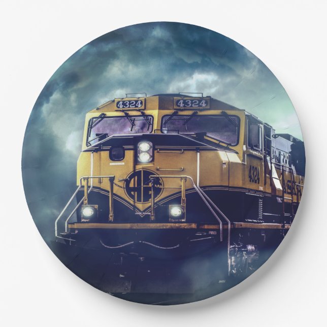 Plato De Papel Locomotora de trenes Diesel (Anverso)